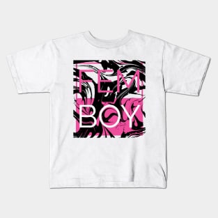 Femboy Vaporwave Marble Kids T-Shirt